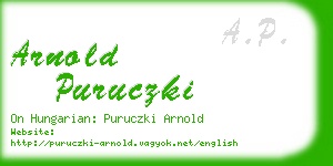 arnold puruczki business card